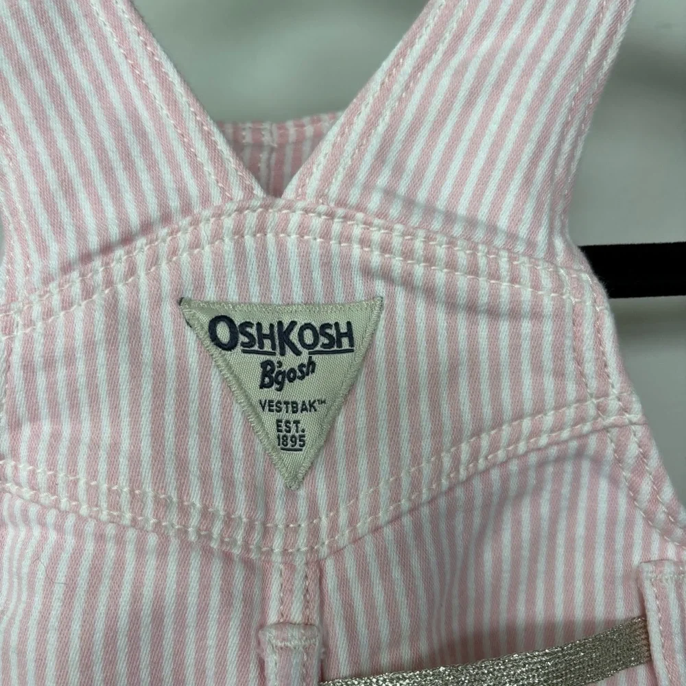 Oshkosh Bgosh‎ Pink Striped Overalls Size 6 month
